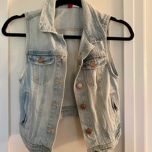 H&M Jean Jacket Vest, Light Wash